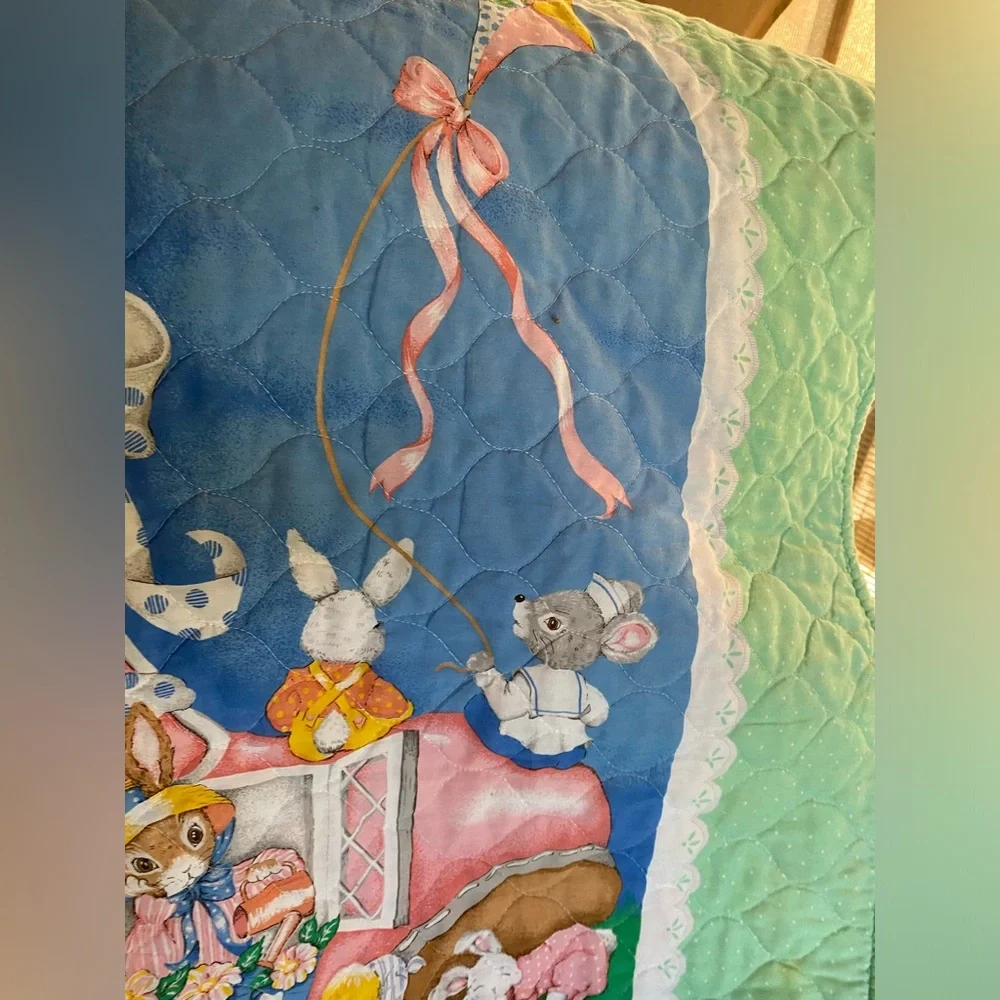Mother Goose Nursery Rhymes Handmade Baby Quilt 42” Tall X 31” Wide